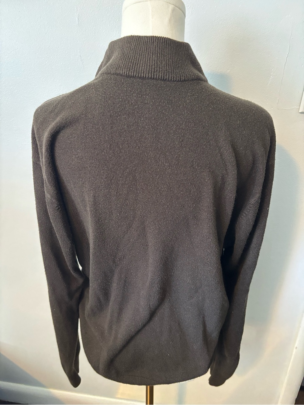 Men's Brown Turtleneck Sweater - Minimal Roll Neck